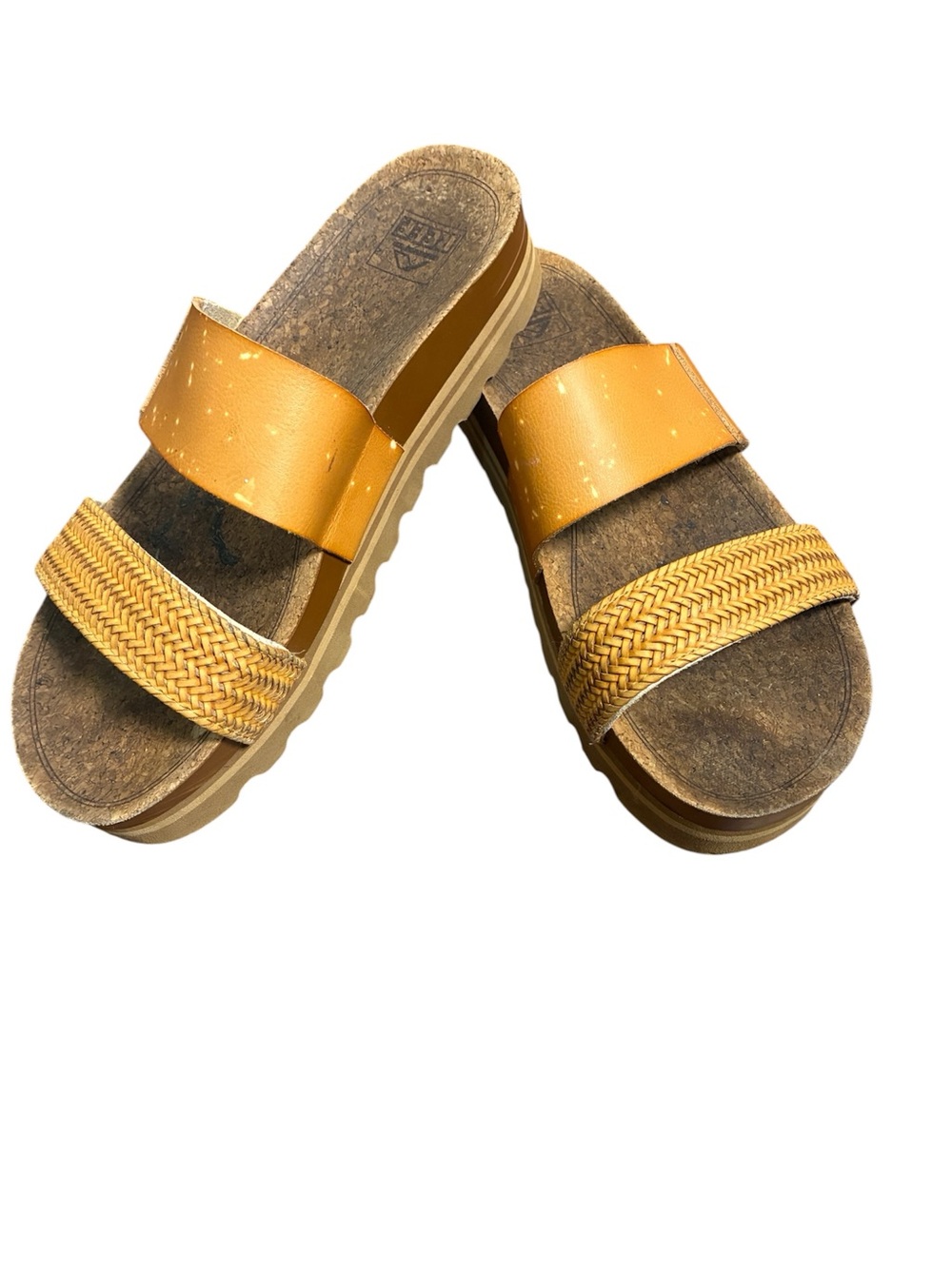 Reef Women’s Metallic Gold Double-Strap Slide Sandals Size 9
